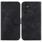 For Samsung Galaxy A34 5G 7-shaped Embossed Leather Phone Case(Black) - 1