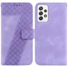 For Samsung Galaxy A52 4G/5G 7-shaped Embossed Leather Phone Case(Purple) - 1