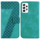 For Samsung Galaxy A72 4G/5G Seven-shaped Embossed Leather Phone Case(Green) - 1