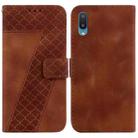 For Samsung Galaxy A02/M02 4G Indian Seven-shaped Embossed Leather Phone Case(Brown) - 1