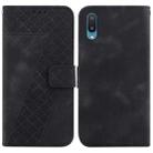 For Samsung Galaxy A02/M02 4G Indian Seven-shaped Embossed Leather Phone Case(Black) - 1