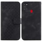 For Samsung Galaxy A21s Seven-shaped Embossed Leather Phone Case(Black) - 1