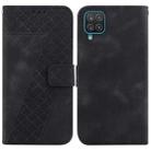For Samsung Galaxy A22 4G Seven-shaped Embossed Leather Phone Case(Black) - 1
