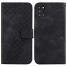 For Samsung Galaxy A31 7-shaped Embossed Leather Phone Case(Black) - 1