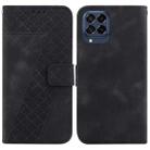 For Samsung Galaxy M33 5G Seven-shaped Embossed Leather Phone Case(Black) - 1