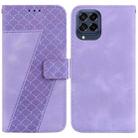 For Samsung Galaxy M53 5G Seven-shaped Embossed Leather Phone Case(Purple) - 1