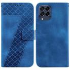 For Samsung Galaxy M53 5G Seven-shaped Embossed Leather Phone Case(Blue) - 1