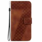 For Samsung Galaxy Note20 7-shaped Embossed Leather Phone Case(Brown) - 2