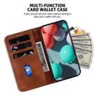 For Samsung Galaxy Note20 7-shaped Embossed Leather Phone Case(Brown) - 4