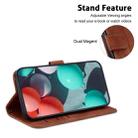 For Samsung Galaxy Note20 7-shaped Embossed Leather Phone Case(Brown) - 5