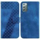 For Samsung Galaxy Note20 Seven-shaped Embossed Leather Phone Case(Blue) - 1