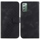 For Samsung Galaxy Note20 7-shaped Embossed Leather Phone Case(Black) - 1