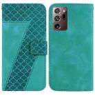 For Samsung Galaxy Note20 Ultra Seven-shaped Embossed Leather Phone Case(Green) - 1
