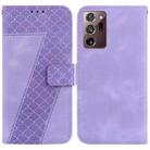 For Samsung Galaxy Note20 Ultra Seven-shaped Embossed Leather Phone Case(Purple) - 1