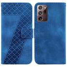 For Samsung Galaxy Note20 Ultra Seven-shaped Embossed Leather Phone Case(Blue) - 1