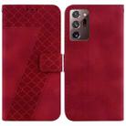For Samsung Galaxy Note20 Ultra Seven-shaped Embossed Leather Phone Case(Red) - 1