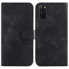 For Samsung Galaxy S20 Seven-shaped Embossed Leather Phone Case(Black) - 1