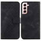 For Samsung Galaxy S21 5G Seven-shaped Embossed Leather Phone Case(Black) - 1