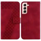 For Samsung Galaxy S21+ 5G 7-shaped Embossed Leather Phone Case(Red) - 1