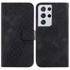For Samsung Galaxy S21 Ultra 5G 7-shaped Embossed Leather Phone Case(Black) - 1