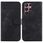 For Samsung Galaxy S22 Ultra 5G Seven-shaped Embossed Leather Phone Case(Black) - 1