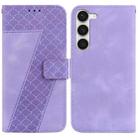 For Samsung Galaxy S23 5G Seven-shaped Embossed Leather Phone Case(Purple) - 1