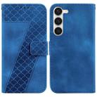 For Samsung Galaxy S23 5G Seven-shaped Embossed Leather Phone Case(Blue) - 1