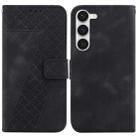 For Samsung Galaxy S23 5G Seven-shaped Embossed Leather Phone Case(Black) - 1