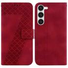 For Samsung Galaxy S23+ 5G Seven-shaped Embossed Leather Phone Case(Red) - 1