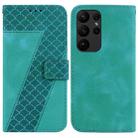 For Samsung Galaxy S23 Ultra 5G Seven-shaped Embossed Leather Phone Case(Green) - 1