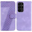 For Samsung Galaxy S23 Ultra 5G Seven-shaped Embossed Leather Phone Case(Purple) - 1