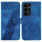 For Samsung Galaxy S23 Ultra 5G 7-shaped Embossed Leather Phone Case(Blue) - 1