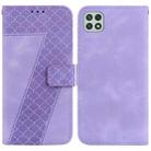 For Samsung Galaxy Xcover 5 7-shaped Embossed Leather Phone Case(Purple) - 1