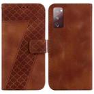 For Samsung Galaxy S20 FE 4G/5G 7-shaped Embossed Leather Phone Case(Brown) - 1