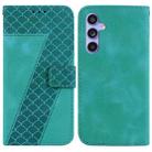 For Samsung Galaxy S23 FE 5G 7-shaped Embossed Leather Phone Case(Green) - 1