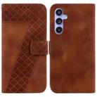 For Samsung Galaxy S23 FE 5G Seven-shaped Embossed Leather Phone Case(Brown) - 1