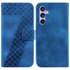 For Samsung Galaxy S23 FE 5G 7-shaped Embossed Leather Phone Case(Blue) - 1