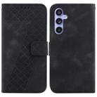 For Samsung Galaxy S23 FE 5G Seven-shaped Embossed Leather Phone Case(Black) - 1