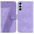 For Samsung Galaxy M34 5G/F34 5G Seven-shaped Embossed Leather Phone Case(Purple) - 1