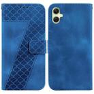 For Samsung Galaxy A05 Seven-shaped Embossed Leather Phone Case(Blue) - 1