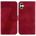 For Samsung Galaxy A05 Seven-shaped Embossed Leather Phone Case(Red) - 1