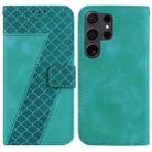 For Samsung Galaxy S24 Ultra 5G Seven-shaped Embossed Leather Phone Case(Green) - 1