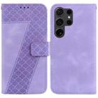 For Samsung Galaxy S24 Ultra 5G 7-shaped Embossed Leather Phone Case(Purple) - 1