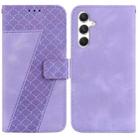 For Samsung Galaxy S24+ 5G 7-shaped Embossed Leather Phone Case(Purple) - 1