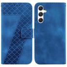 For Samsung Galaxy S24+ 5G 7-shaped Embossed Leather Phone Case(Blue) - 1