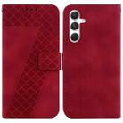 For Samsung Galaxy S24+ 5G Seven-shaped Embossed Leather Phone Case(Red) - 1