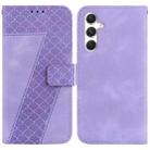 For Samsung Galaxy S24 5G Seven-shaped Embossed Leather Phone Case(Purple) - 1