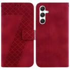 For Samsung Galaxy S24 5G 7-shaped Embossed Leather Phone Case(Red) - 1