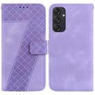 For Samsung Galaxy M55 Seven-shaped Embossed Leather Phone Case(Purple) - 1