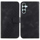 For Samsung Galaxy M15/F15 Seven-shaped Embossed Leather Phone Case(Black) - 1